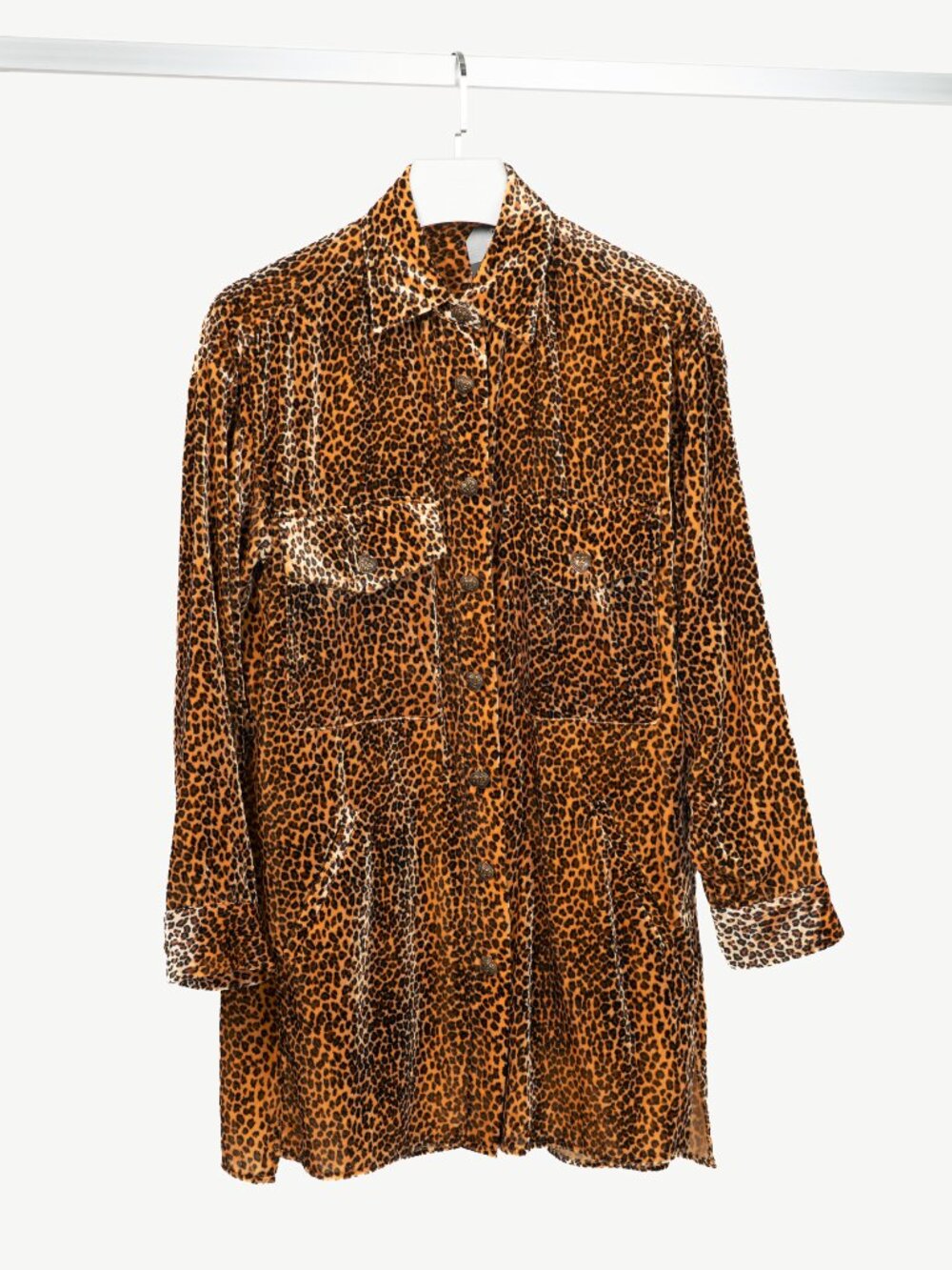 The Kooples Leopard Velvet Oversized Shirt Jacket